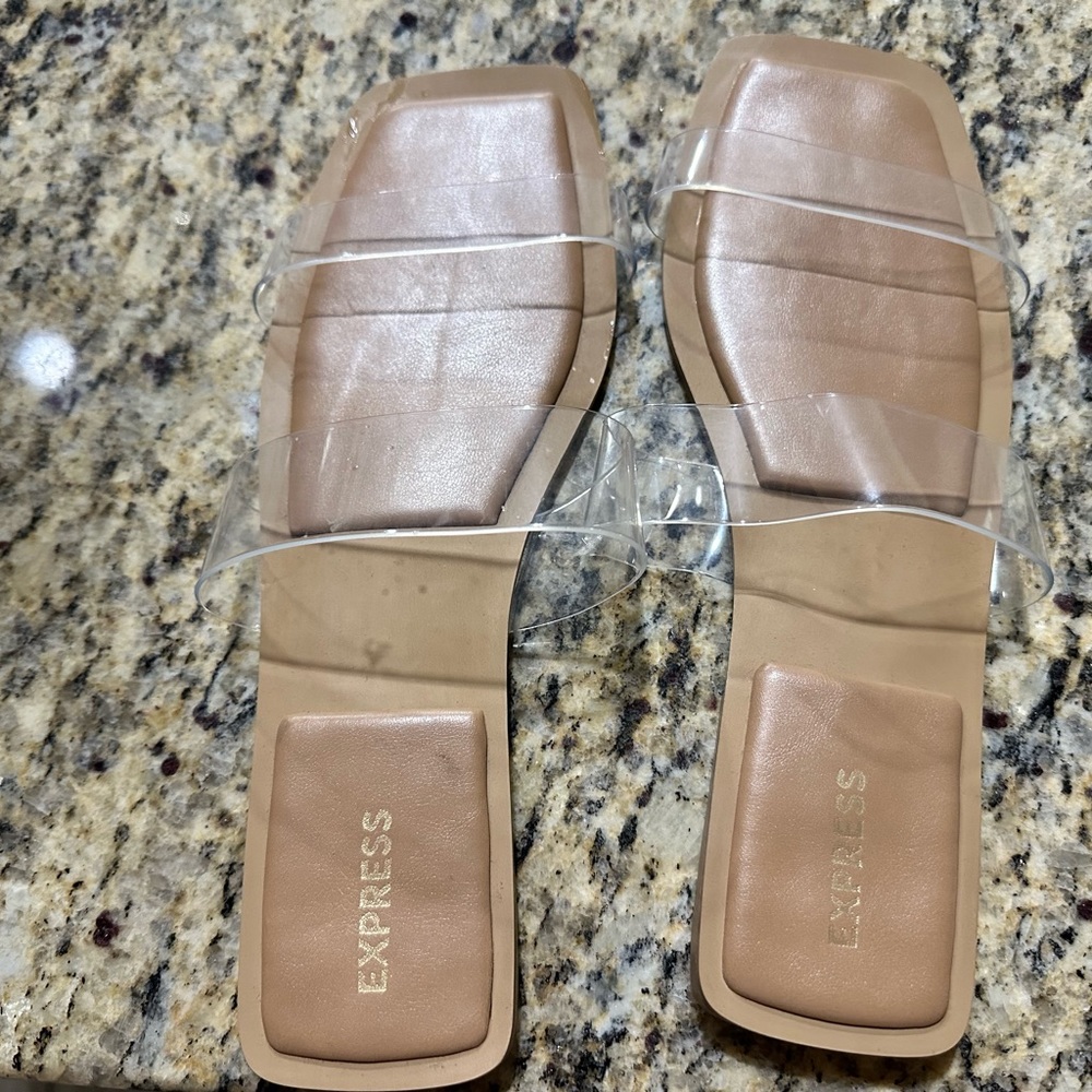 Express clear double strap sandal